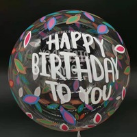Vente en gros, best-seller, ballon Bobo transparent en TPU écologique et durable, imprimé double face, 20 pouces, fête des mères, Halloween, anniversaire