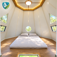 Maison conteneur capsule spatiale de luxe, pod de glamping modulaire préfabriqué, cabane dôme panoramique, mini-maison pour hôtel-resort