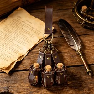 Cosplay <b>Cork</b> Holder Pu Leather Spice Jar Sleeve 3Pcs Halloween Magic Potion <b>Bottle</b> Costume Accessory - Product Image 1