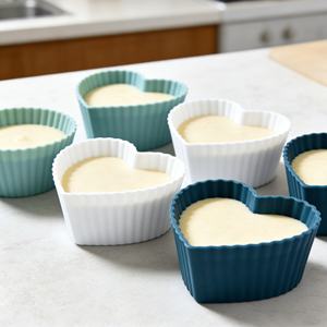 Mini Moldes de Silicona Redondos en Forma de Corazón para Hornear Repostería, Moldes Reutilizables para Muffins, Moldes Cuadrados para Hornear Pasteles, Herramientas para Hornear - Product Image 6