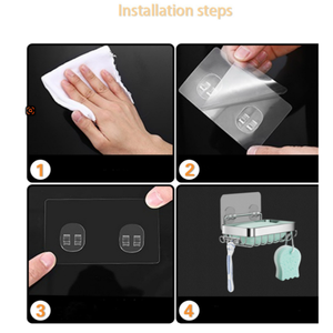 Support mural en acier inoxydable sans perçage pour savon de salle de bain, installation sans trace <span class=keywords><strong>avec</strong></span> grille de drainage et crochet pour éponge loofah - Product Image 6