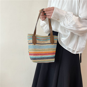 Bolso de playa de verano, bolso de paja de <span class=keywords><strong>rafia</strong></span>, bolso de paja tejido de <span class=keywords><strong>rafia</strong></span> de paja de gran tamaño, bolso de mujer grande Natural enorme - Product Image 3