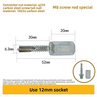 Self-Tapping Screws M8 for Colored Steel Tiles Metal Sheet Roof Suspension Hardened Carbon Steel Dovetail Design Galvanized Blue