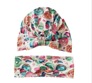 2 unids/set en Stock mamá <span class=keywords><strong>y</strong></span> bebé a juego <span class=keywords><strong>turbante</strong></span> India sombrero mamá hija Orejas de conejo estampado Floral diademas - Product Image 2