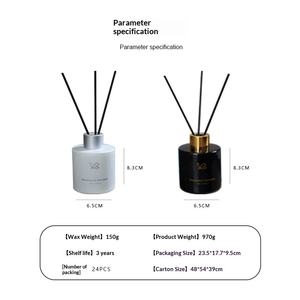 Ensemble diffuseur de parfum et bougie parfumée Platinum sous marque privée, boîte noire, bois et verre, forme irrégulière, parfum frais, désodorisant - Product Image 5