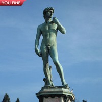 YOUFINE Statue de David en bronze de la Renaissance célèbre pour les villas et l'aménagement paysager public