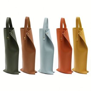 Sac de transport élégant en cuir PU gaufré pour bouteille, livraison rapide, promotionnel, pour le camping, sac à vin portable à fermeture à pression - Product Image 4