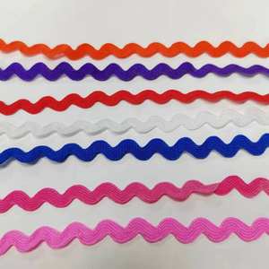 Cinta de Jacquard 100% Poliéster con Diseño de Zig Zag de 8mm, Ribete de Encaje Suave para Vestidos y Bolsos, Disponible <span class=keywords><strong>en</strong></span> 31 Colores y 5mm de Ancho - Product Image 2