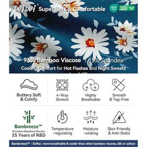 Chemise de nuit en viscose de bambou pour femme, manches courtes, douce, légère, décontractée, pour l'été, tailles S-XXL - Product Image 3