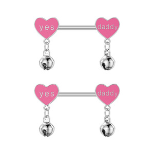 Joyería de <span class=keywords><strong>Piercing</strong></span> para Pezón de Acero Inoxidable Hipoalergénico, Color Rosa, con Forma de Corazón y <span class=keywords><strong>Alas</strong></span>, Barra para Pezón, Anillos para Pezón, Joyería para <span class=keywords><strong>Piercing</strong></span> Corporal - Product Image 5