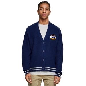 Maglioni da uomo con LOGO personalizzato stile ricamato in maglia <span class=keywords><strong>Cardigan</strong></span> cotone misto lavorato a maglia con bottone <span class=keywords><strong>Cardigan</strong></span> maglione per uomo - Product Image 1