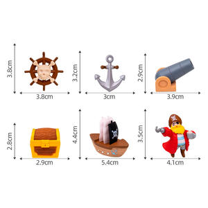 Figuras de acción piratas en miniatura, juegos de figuras, adornos, barco pirata, mini figuras de plástico para decoración de tartas, decoración de acuarios y playas - Product Image 6