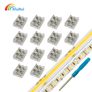 Conectores de luz de cinta Led apretar bloques de terminales de tornillo 2 pines 8mm tira de conector a conector de tira - Product Image 3