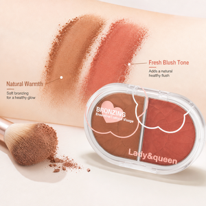 Polvo Facial de Doble <span class=keywords><strong>Color</strong></span>, Bronceador y Rubor, Acabado Sedoso, Producto de Belleza de Marca Privada, Directo de Fábrica - Product Image 3