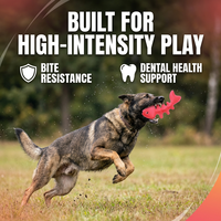 Jouet à mâcher pour chien en caoutchouc écologique personnalisé, grand format, pour chiens agressifs, nettoyage des dents, en forme d'arête de poisson