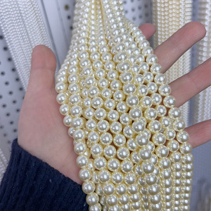 Venta al por mayor de perlas recubiertas de material de vidrio de 4-10mm, Diy redondas perlas artificiales para collar, cuentas sueltas - Product Image 5