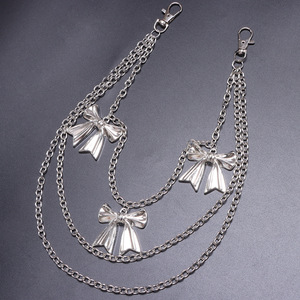 จี้โลหะหลายชั้นรูปโบว์ สายคล้องกางเกง โลหะผสมสังกะสี สายคาดเอวแบบลำลอง สไตล์ฮิปฮอป ทันสมัย สไตล์ยุโรปอเมริกัน - Product Image 3