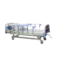 Lit médical réglable à double manivelle HOCHEY, mobilier médical économique, lit d'hôpital durable en acier inoxydable