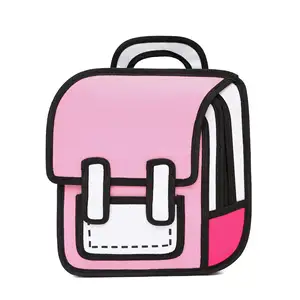 2024 Mode Cartoon 2D Zeichnung Mädchen Kreative Schult aschen Kinder Rucksack Anime Taschen für Jungen