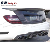 Diffuseur arrière en fibre de carbone style V pour Mercedes-Benz W204 C63 4 portes 2011-2014, kit de performance pour lèvre de pare-chocs arrière
