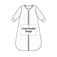 Sac de couchage pour bébé en coton biologique de haute qualité, fermeture éclair bidirectionnelle, taille plus, sans manches, sac de couchage pour bébé