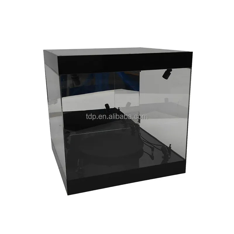 LED Light Showcase Box with Mirrored Back Panel for 12" 1/6 Scale Action Figure Acrylic Display Stands