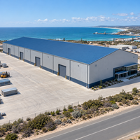 Entrepôt en acier résistant à la corrosion côtière, panneaux PIR, atelier de stockage, bureau, bâtiment de classe 350 AS/NZS
