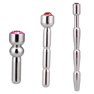 Sumbat Uretra Bahan Stainless Steel Hipoalergenik, Manik-Manik Stimulasi Uretra, Dilator Uretra, Tongkat Masturbasi, <span class=keywords><strong>Penis</strong></span> Plug - Product Image 1