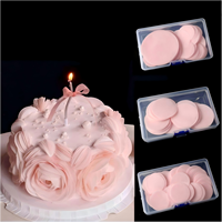 Papier de riz comestible rond de 0,35 mm, blanc et rose, largeur 3,8/5/8 cm, papier sucré pour la décoration de gâteaux d'anniversaire, de mariage et de fêtes