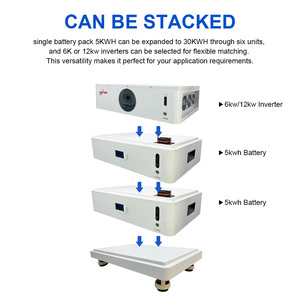 欧盟库存100Ah可堆叠5-30kWh锂离子BMS储能电池离网太阳能发电系统 - Product Image 4