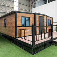 Casa Contenedor Plegable de Lujo Económica y Expandible de 20 pies, Diseño Moderno de Mediados de Siglo para Oficina, Sala de Estar y Cocina
