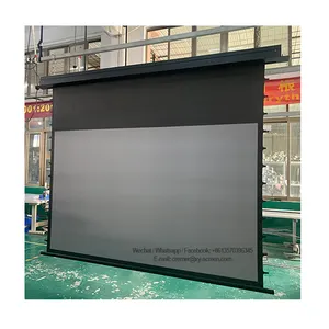 Écrans XY de couleur noire dans le plafond caché écran de projecteur motorisé à tension d'onglet 80-170 pouces avec cristal noir ALR