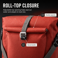 Borsa Impermeabile per Portapacchi Posteriore con Chiusura Arrotolabile per Biciclette da Pendolarismo e Turismo