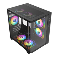 AntarcChill MATX PC Case Curved Glass Pc Cabinet Gaming Computer Cases and Towers Cpu Case Spcc Metal Comput Desktop Cabinet
