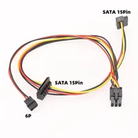 Cable de Alimentación para Placa Base HP, Disco Duro HDD SSD DVD, Cable SATA de 6 Pines a 15 Pines para HP ProDesk 400G1 600 680G
