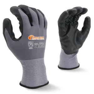 ENTE sarung tangan lapis nitril busa keselamatan, sarung tangan 15 pengukur nilon rajut industri pelindung kerja taman & perangkat pelindung