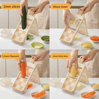 Alat Pengiris Kentang Manual Ramah Tangan Desain Sendiri, Bahan Stainless Steel 304, Multifungsi untuk Mengiris dan Memarut
