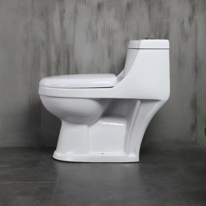 Chất lượng cao Thiết bị vệ sinh dual-tuôn ra hình vuông một mảnh gốm <span class=keywords><strong>WC</strong></span> nhà vệ sinh P-trap thoát nước trong phòng tắm - Product Image 4