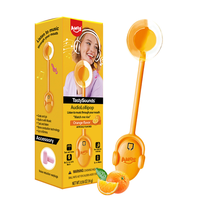 Vente en gros de sucettes rondes plates Amos à conduction osseuse, jouets musicaux, confiseries halal, emballage pour fête d'Halloween, jouet pour enfants