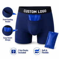 Sous-vêtements respirants et doux avec 2 pochettes de gel amovibles, poche avant pour sauna, récupération post-chirurgie, OEM, caleçons boxer pour hommes