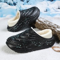 Chaussons d'hiver doux et épais en peluche pour hommes, chauds, antidérapants, respirants, légers, en tissu de laine et coton, amovibles et confortables pour la maison