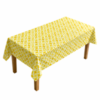 Nappe imperméable en PEVA jaune et blanche à motif losanges, 54 x 108 pouces, rectangulaire, en plastique, pour fête d'Halloween