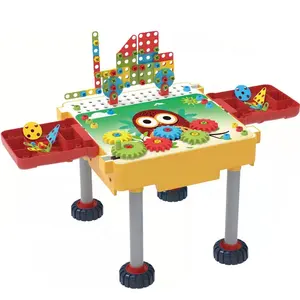 246pcs bloco de construção mesa diy desmontar brinquedos, deformação, ônibus com parafuso, melhor presente para crianças