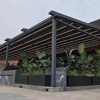Auvent pliant motorisé moderne en alliage d'aluminium, auvent rétractable en PVC, télécommande, personnalisé pour restaurant, villa, piscine