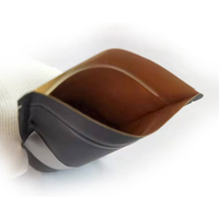 Pochette en papier Kraft noir Transparent à fermeture éclair, pochette debout avec Front, papier naturel, biodégradable, marron, Bio