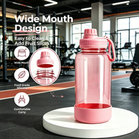 Bouteille d'eau de sport avec marqueurs de temps, Tritan 1200 ml, anti-fuite, sans BPA, lavable au lave-vaisselle, réutilisable pour adultes