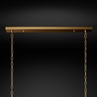Lustre en cristal rectangulaire moderne de luxe E12 Suspension suspendue en verre à base pour la décoration de la salle à manger