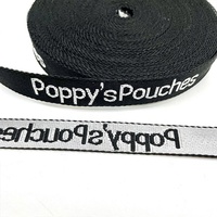 Sangle de lettre Jacquard noir en nylon quantité minimale de commande bas d'usine pour sangle de sac et ceinture