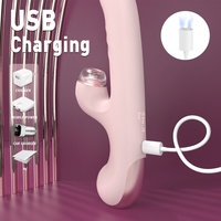 Vibrateur télescopique personnalisé à vibration liquide, neuf fréquences, forte vibration, tapotement et succion pour femme
