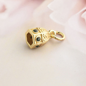CZ8807 Chic Little Small Mini Diamond 18K Gold CZ Micro Pave Bell Lotus Lucky <span class=keywords><strong>Charm</strong></span> para collar pulsera joyería DIY fabricación - Product Image 6